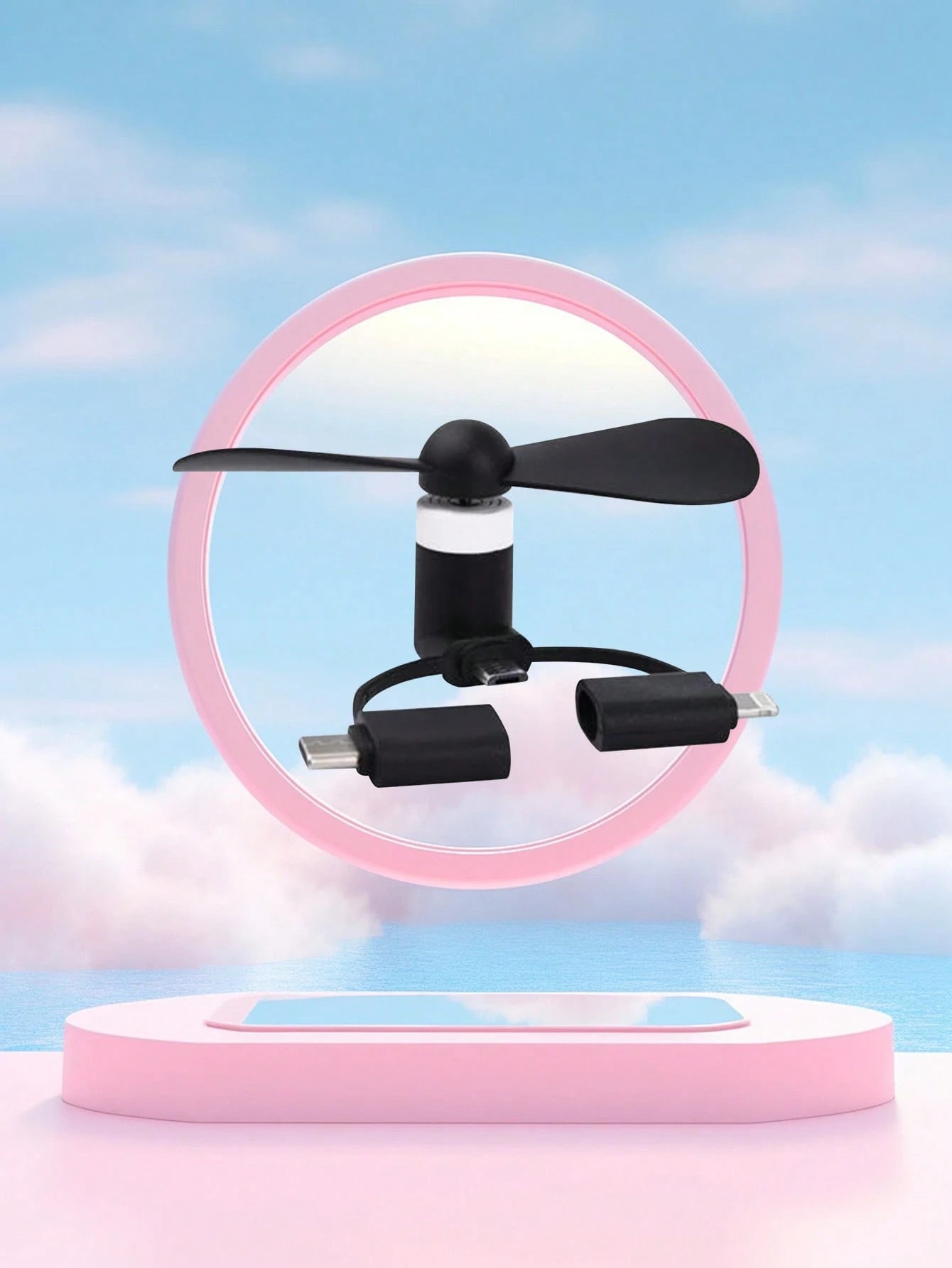 Multi-Color Options USB Phone Mini Fan, 3-In-1 Android/Type-C/Apple Handheld Portable Small Fan Compatible With IPhone For Summer Holiday Portable Fan