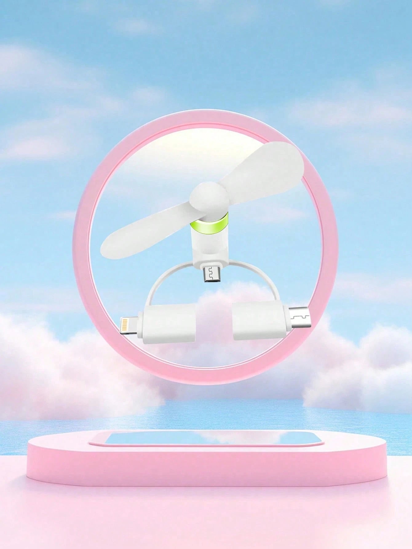 Multi-Color Options USB Phone Mini Fan, 3-In-1 Android/Type-C/Apple Handheld Portable Small Fan Compatible With IPhone For Summer Holiday Portable Fan