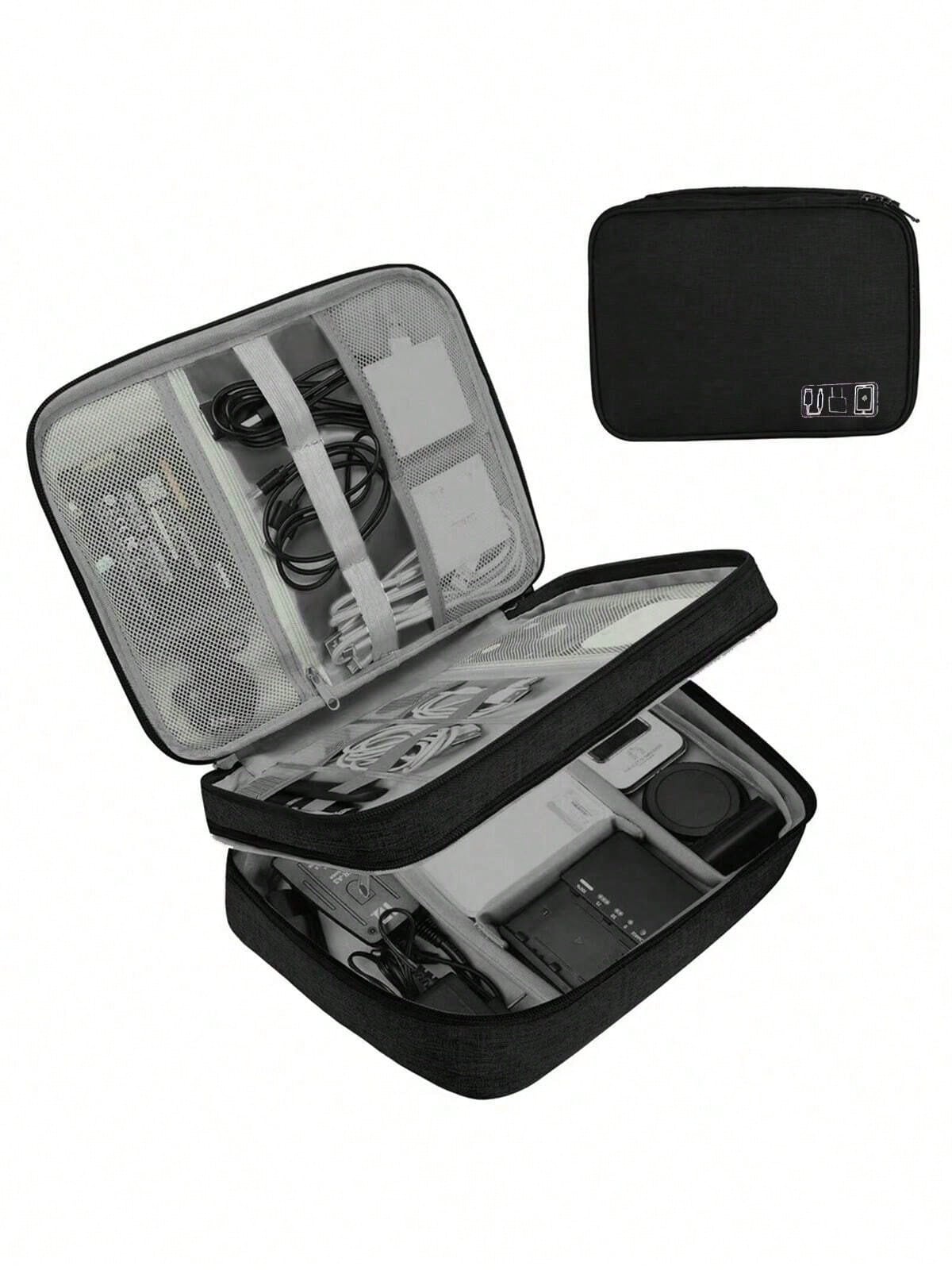 Multi-Layer Travel Digital Accessories Organizer; Power Bank, Earphone, Camera Cable Storage Box; Multifunctional Divider Bag For Phone, Laptop, Electronics School College Electronic Bag Portable Char