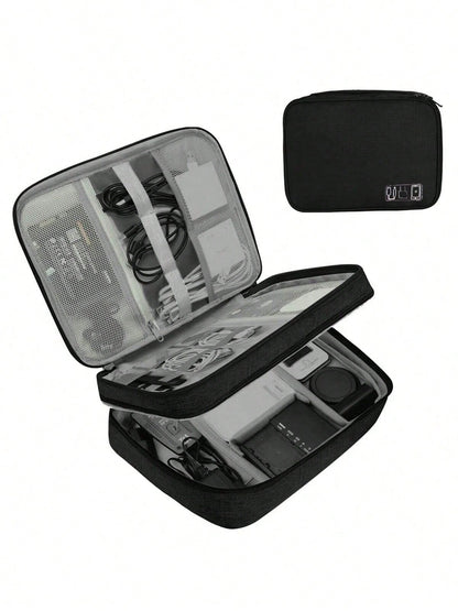 Multi-Layer Travel Digital Accessories Organizer; Power Bank, Earphone, Camera Cable Storage Box; Multifunctional Divider Bag For Phone, Laptop, Electronics School College Electronic Bag Portable Char