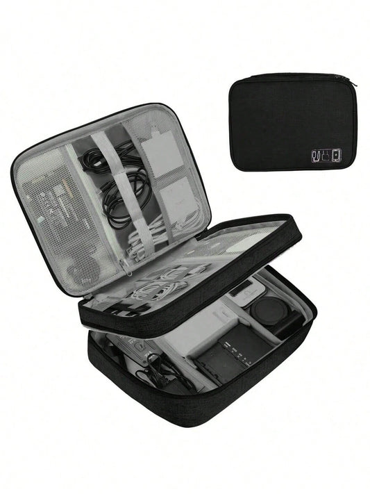Multi-Layer Travel Digital Accessories Organizer; Power Bank, Earphone, Camera Cable Storage Box; Multifunctional Divider Bag For Phone, Laptop, Electronics School College Electronic Bag Portable Char
