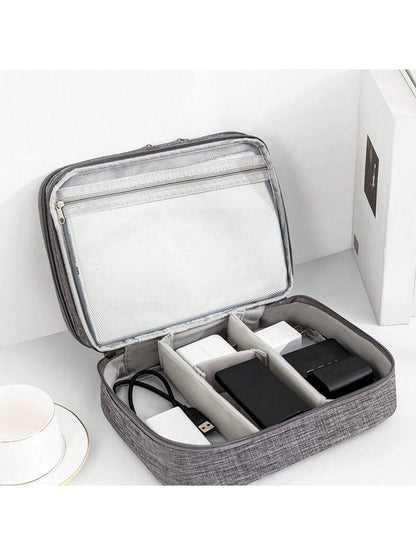 Multi-Layer Travel Digital Accessories Organizer; Power Bank, Earphone, Camera Cable Storage Box; Multifunctional Divider Bag For Phone, Laptop, Electronics School College Electronic Bag Portable Char