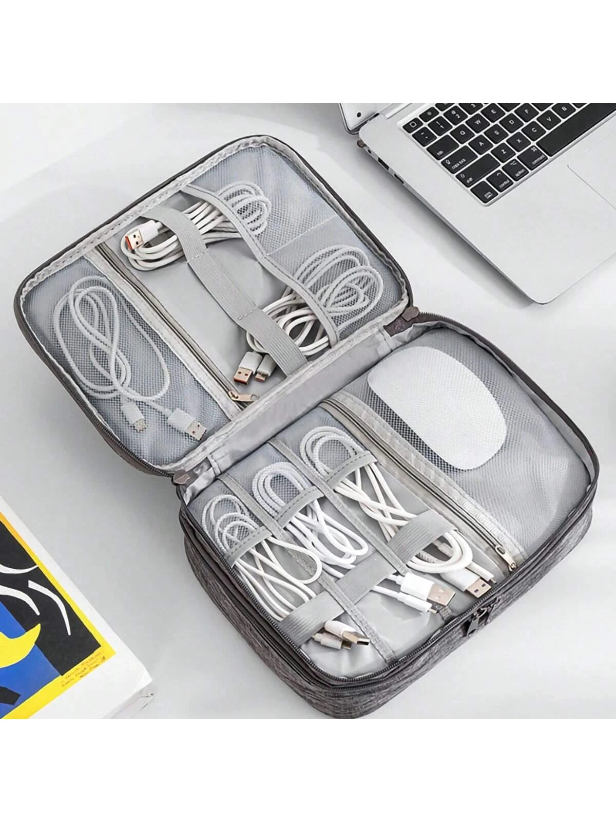 Multi-Layer Travel Digital Accessories Organizer; Power Bank, Earphone, Camera Cable Storage Box; Multifunctional Divider Bag For Phone, Laptop, Electronics School College Electronic Bag Portable Char