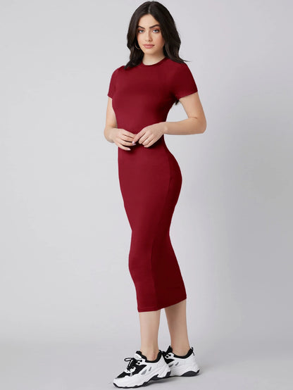 Mulvari Solid Bodycon Dress