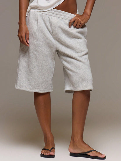 MUSERA ESSENTIALS Loose Fit Elasticated Waist Sweat Jorts Long Shorts Cute Everyday Basics Sexy Daily Spring Summer Essential