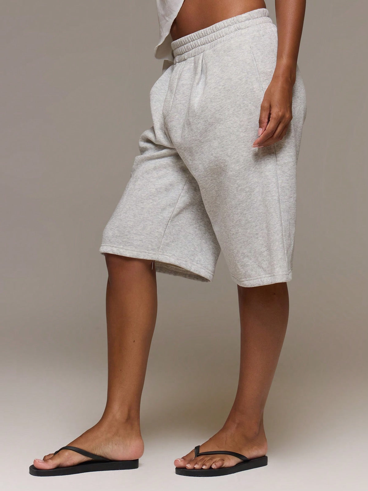 MUSERA ESSENTIALS Loose Fit Elasticated Waist Sweat Jorts Long Shorts Cute Everyday Basics Sexy Daily Spring Summer Essential
