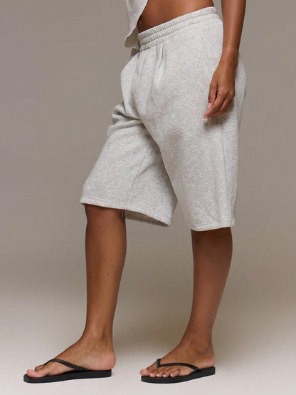 MUSERA ESSENTIALS Loose Fit Elasticated Waist Sweat Jorts Long Shorts Cute Everyday Basics Sexy Daily Spring Summer Essential