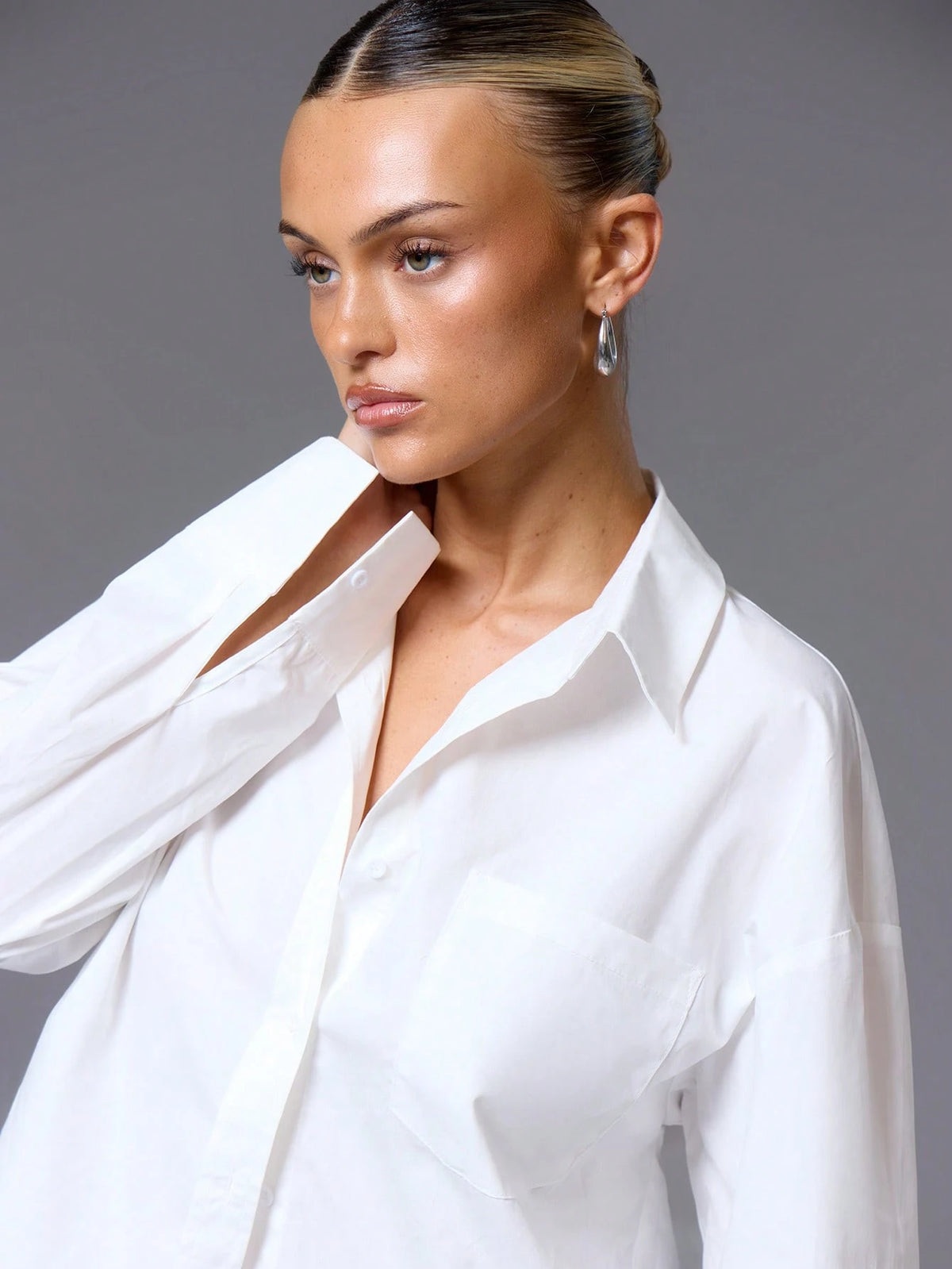 MUSERA Oversized Basic Smart Casual Button Up Shirt Old Money Vacation Everyday Airport Holiday Beach Office Cover Up Back To School Work White Autumn