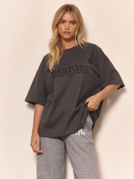 MUSERA Oversized Graphic T-Shirt Cute Cool Girl Cosy Everyday Clean Girl Casual Cottage Core Old Money Butterscotch Elegant Holidays Party Spring Summer
