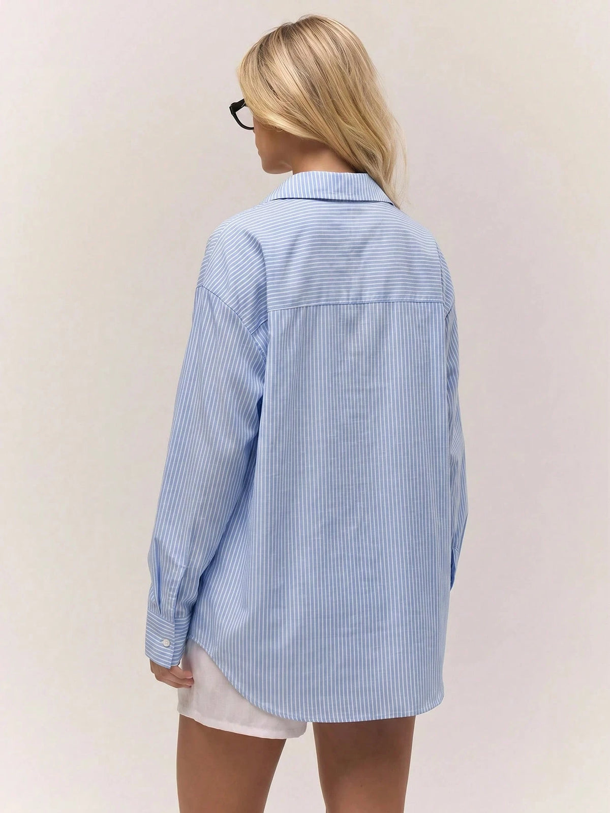 MUSERA Oversized Pinstripe Button Down Long Line Butter Yellow Top Old Money Cute Country Cottage Core Clean Girl Night In Casual Elegant Summer Holiday
