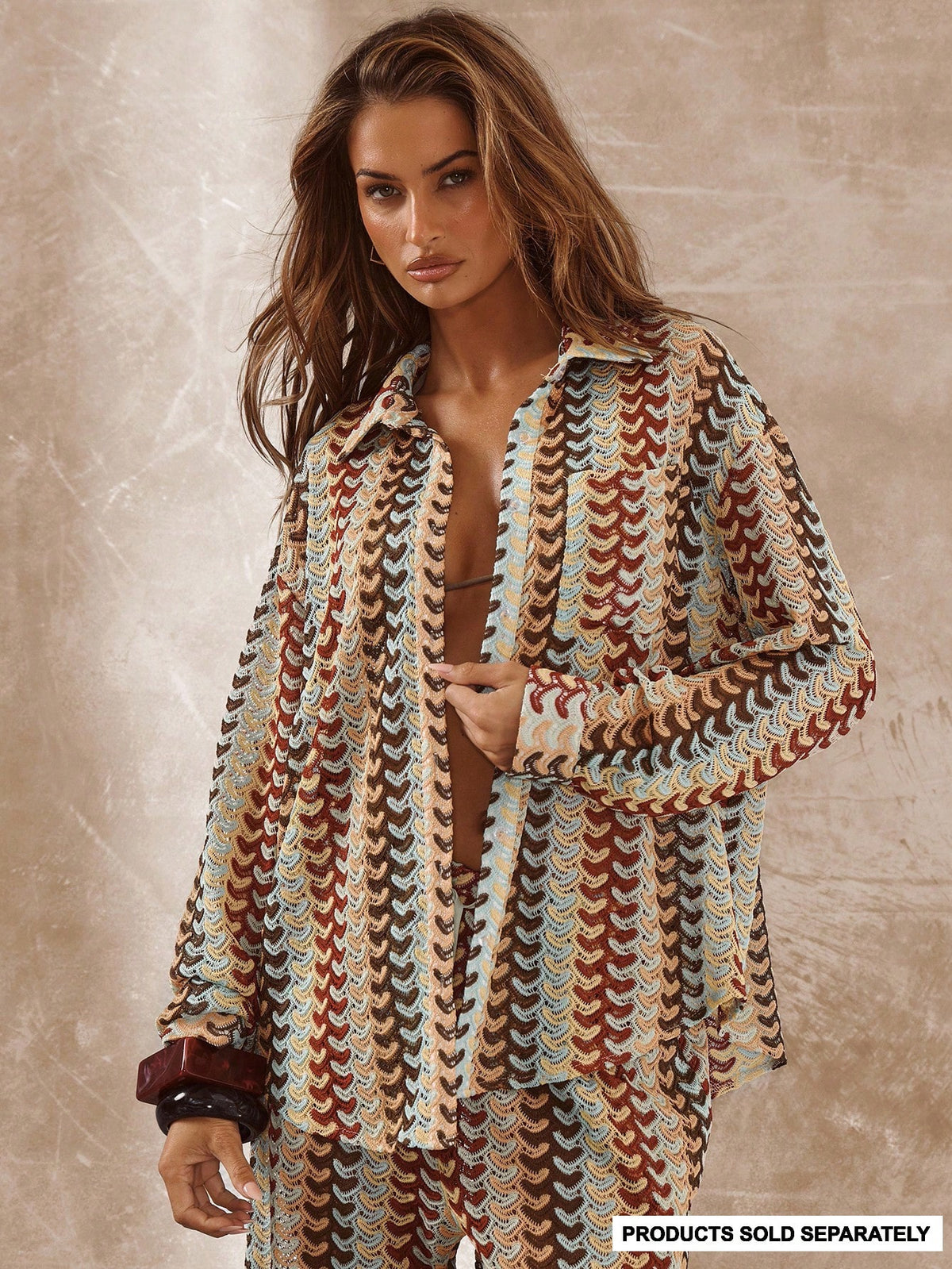 Musera Resort Textured Patterned Oversized Long Sleeve Kimono Boho Ibiza Cute Sexy Vacation Summer Beach Swimwear Cover Up Stripe Fall Holiday Spring