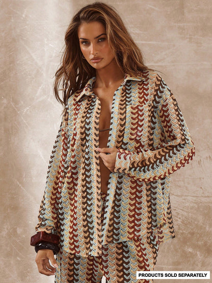 Musera Resort Textured Patterned Oversized Long Sleeve Kimono Boho Ibiza Cute Sexy Vacation Summer Beach Swimwear Cover Up Stripe Fall Holiday Spring
