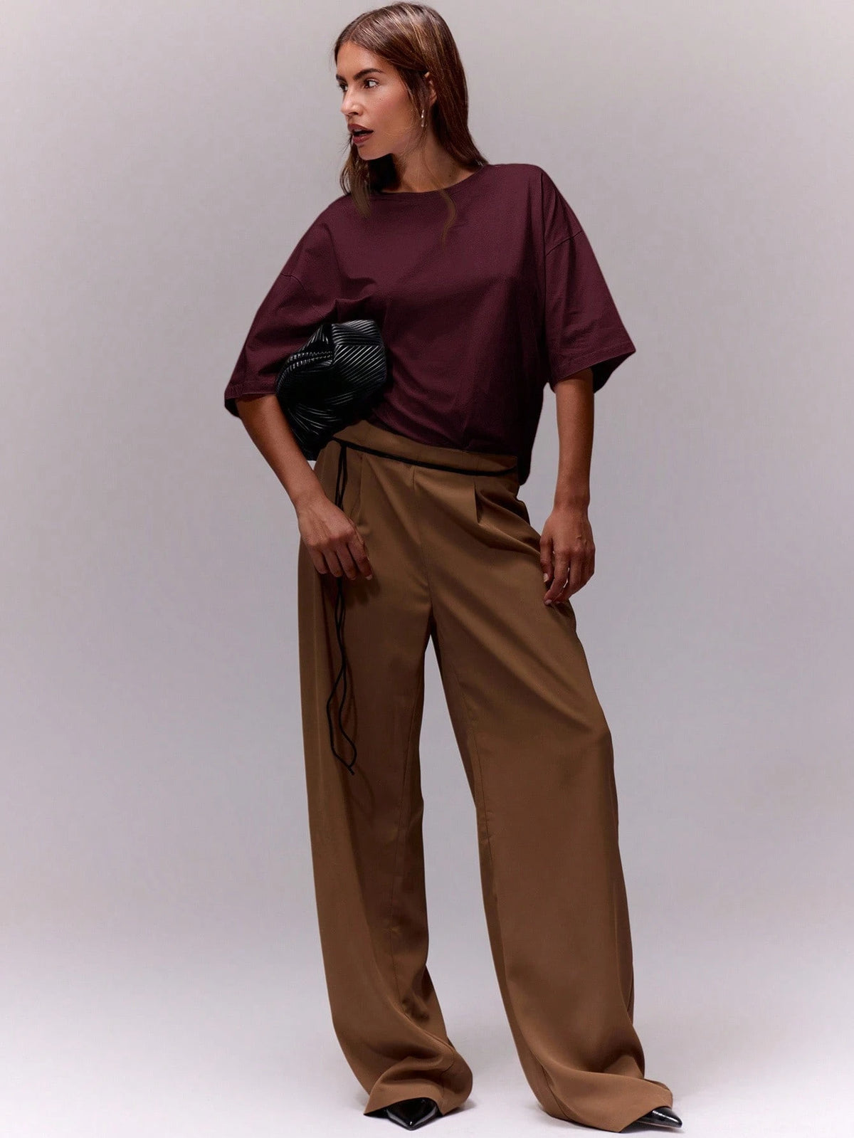 MUSERA Soft Oversized Crew Neck T-Shirt Oversized Tee Airport Holiday Festival,Elegant Spring Summer Casual