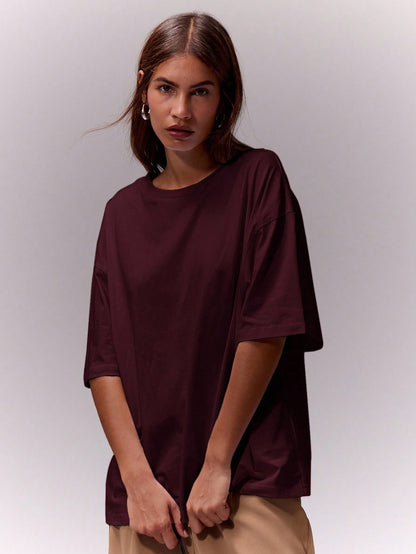 MUSERA Soft Oversized Crew Neck T-Shirt Oversized Tee Airport Holiday Festival,Elegant Spring Summer Casual