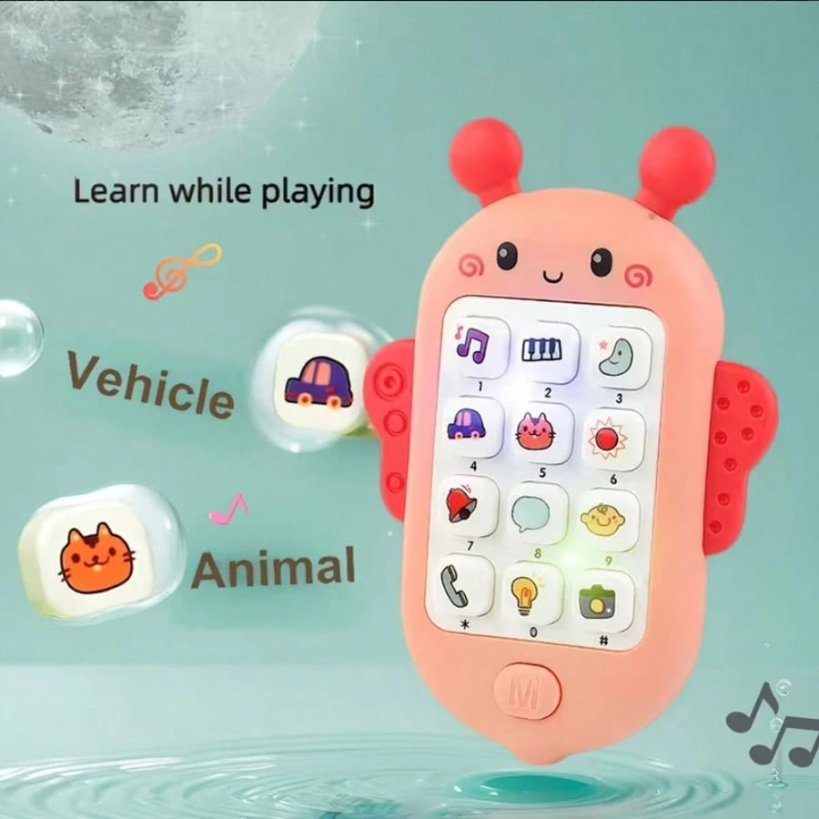 Music Bee Toy Phone, Early Education Learning Device, Built-In Lights And Songs, For Baby