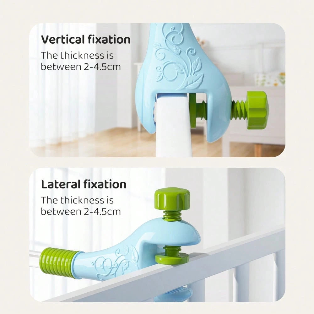 Musical Baby Crib Mobile 360° Rotating Bed Bell With Cute Animal Teether Rattles, Lullaby Music Box Newborn Crib Hanging Toy