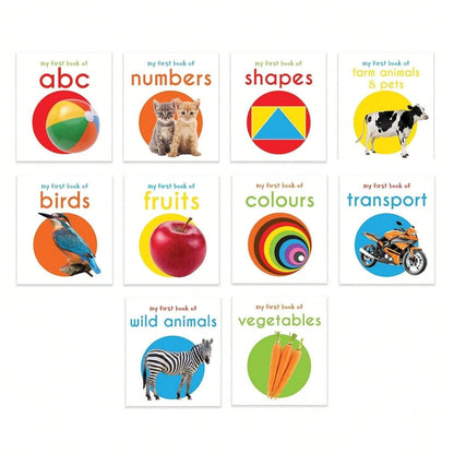 My First Library: Boxset Of 10 Board Books For Kids- Bright, Colorful Pictures, Suitable For Develops Reading Habits From An Early Age (Board Book)