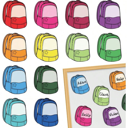 Name Backpack Magnets, Colorful Multi-Functional Magnets, Suitable For Classroom Decoration, Refrigerator Magnets, Whiteboard Surface, Reusable