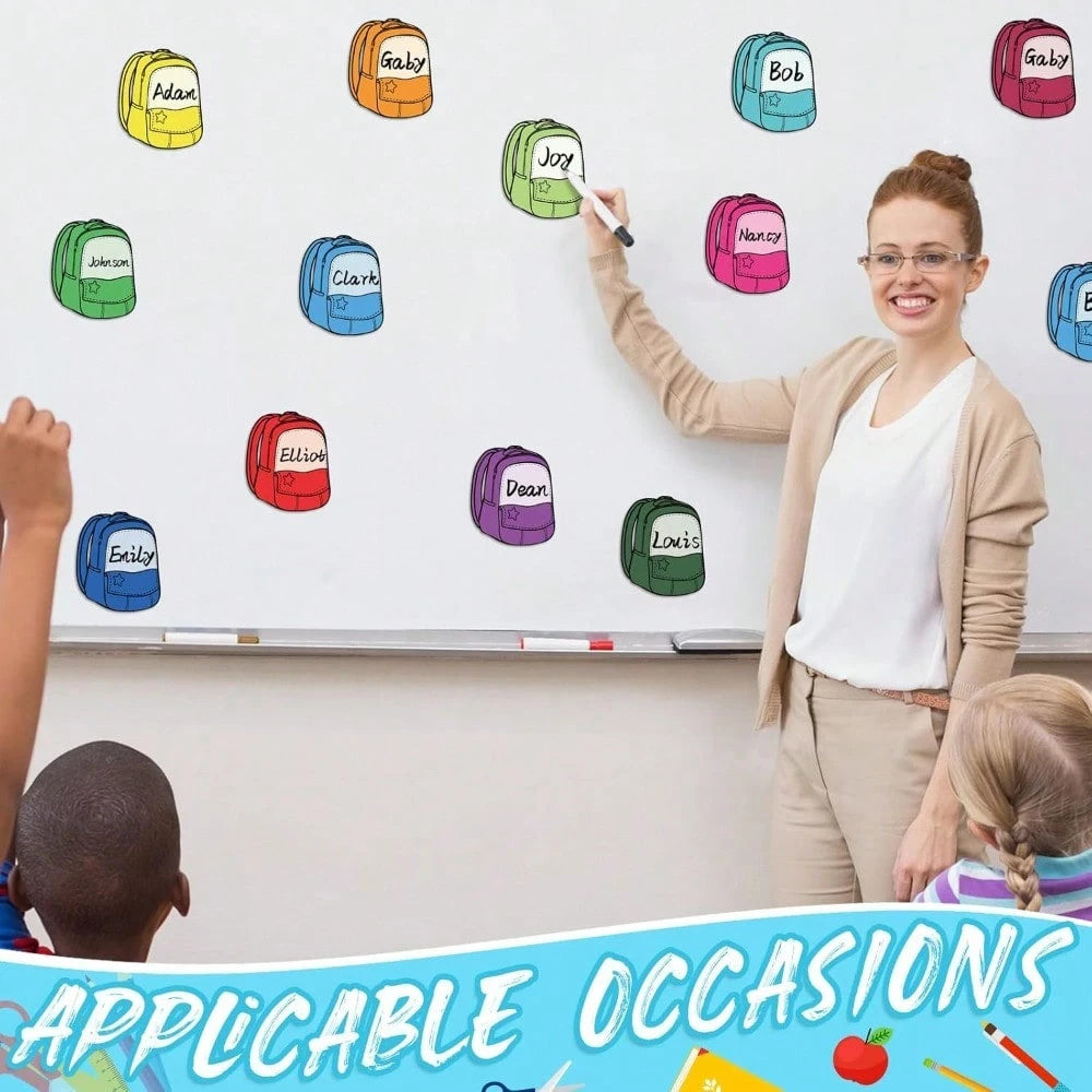Name Backpack Magnets, Colorful Multi-Functional Magnets, Suitable For Classroom Decoration, Refrigerator Magnets, Whiteboard Surface, Reusable