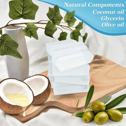 Natural Soap Base 14.8oz Glycerin Melt And Pour Soap Base For Soap Making Organic Clear Glycerin Base No Foaming Additives Odorless Good Cleaning Ability DIY Handmade Soap Supplies For Face Body Dry S