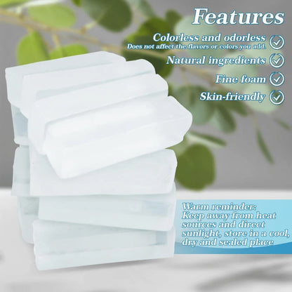 Natural Soap Base 14.8oz Glycerin Melt And Pour Soap Base For Soap Making Organic Clear Glycerin Base No Foaming Additives Odorless Good Cleaning Ability DIY Handmade Soap Supplies For Face Body Dry S