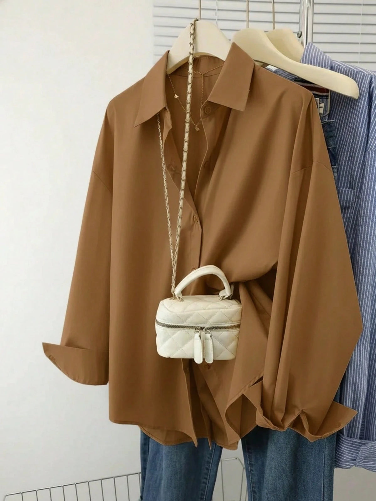 New Autumn Fashion Long Sleeve Button-Up Shirt, Elegant Blouse And Shirt For Women Spring Pink