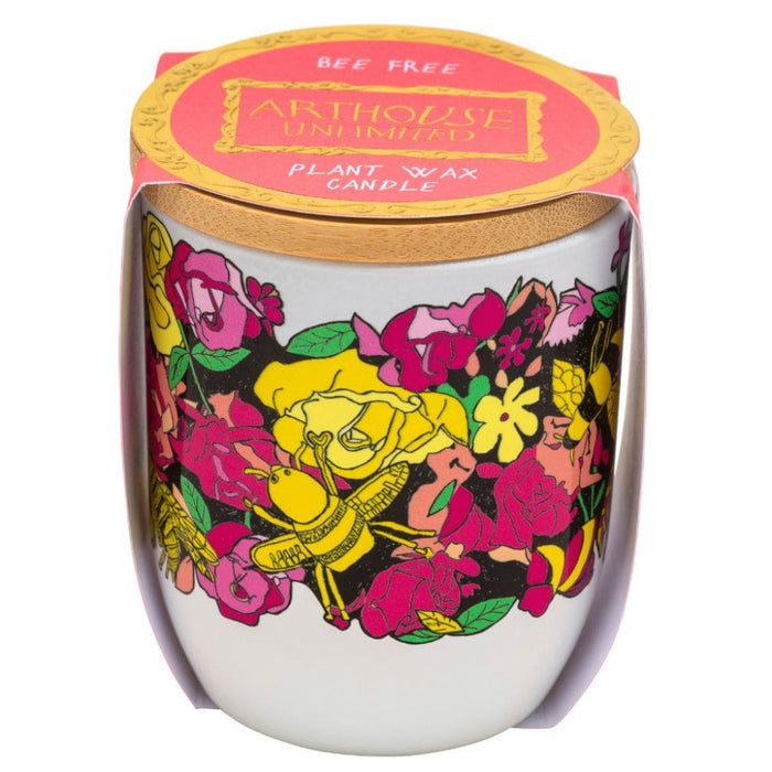 Hand-poured vegan plant wax candle  in decorative jar