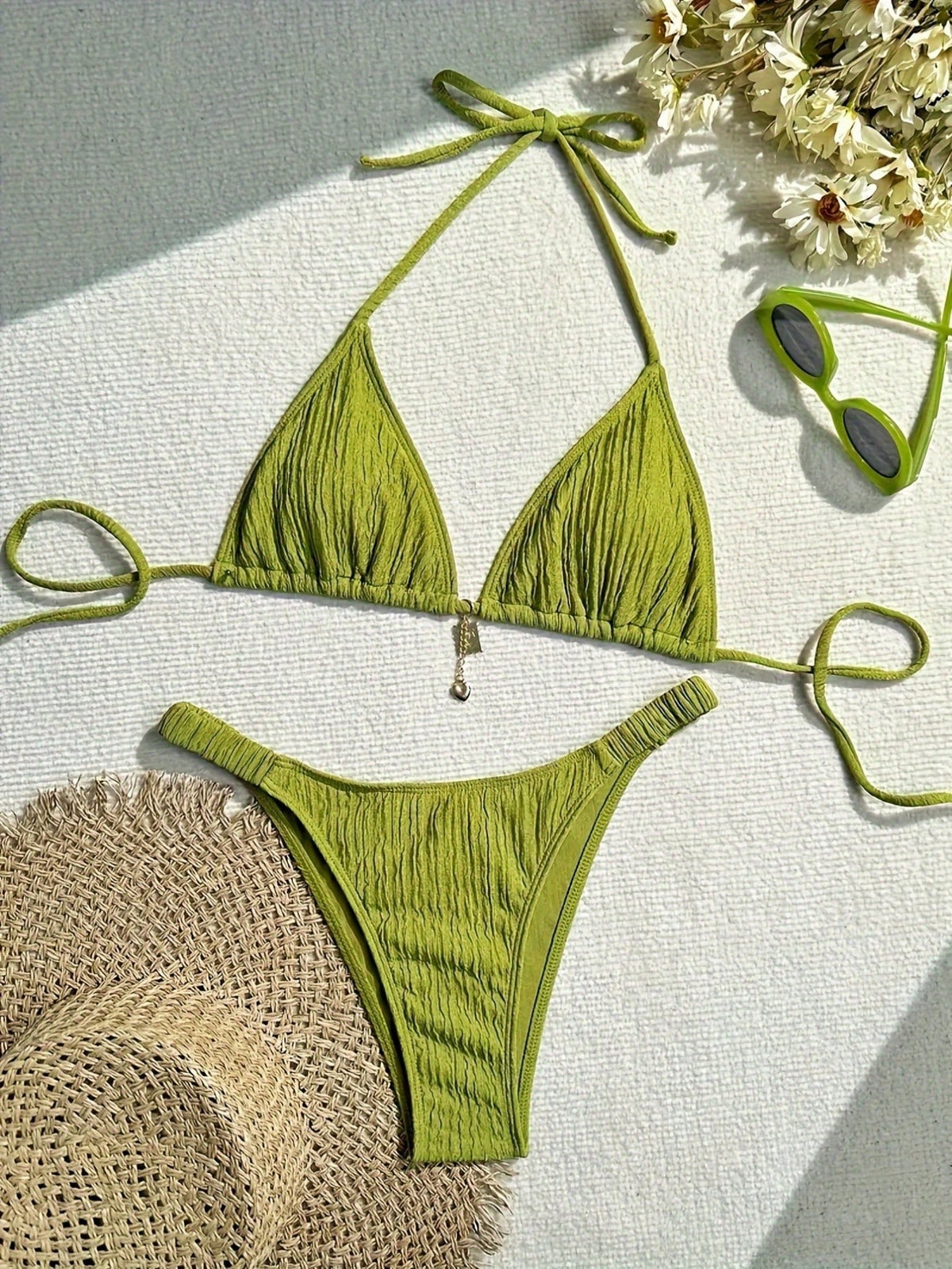New Bestselling Fashion Special Fabric Bikini Set Sexy Swimwear 2Pcs, For Summer Beach Vacation