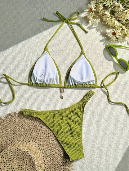 New Bestselling Fashion Special Fabric Bikini Set Sexy Swimwear 2Pcs, For Summer Beach Vacation