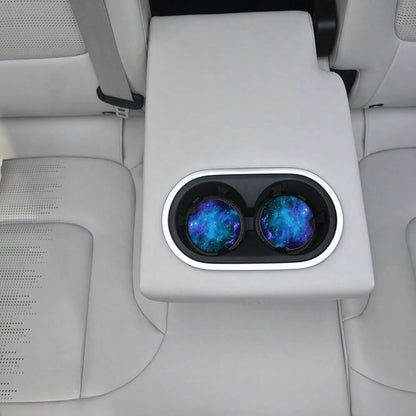 NEW- Car Coasters Pack Of 2,Nebula Galaxy Ceramic Cup Holders Car Coasters,Keep Cup Holders Clean And Dry,Drink Cup Car Holder Coasters With A Finger Notch