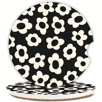 NEW- Car Coasters Pack Of 2,Nebula Galaxy Ceramic Cup Holders Car Coasters,Keep Cup Holders Clean And Dry,Drink Cup Car Holder Coasters With A Finger Notch