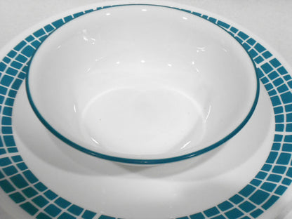 🌸 NEW Corelle AQUA TILES 18-oz SOUP CEREAL BOWL Mosaic Turquoise Teal Blue Green