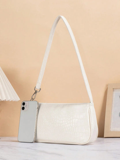 New Crocodile Embossed Women's Shoulder Bag, Underarm Bag, Casual Shopping Versatile Handbag