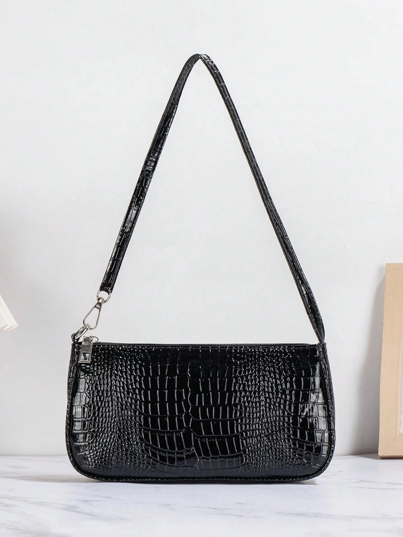 New Crocodile Embossed Women's Shoulder Bag, Underarm Bag, Casual Shopping Versatile Handbag