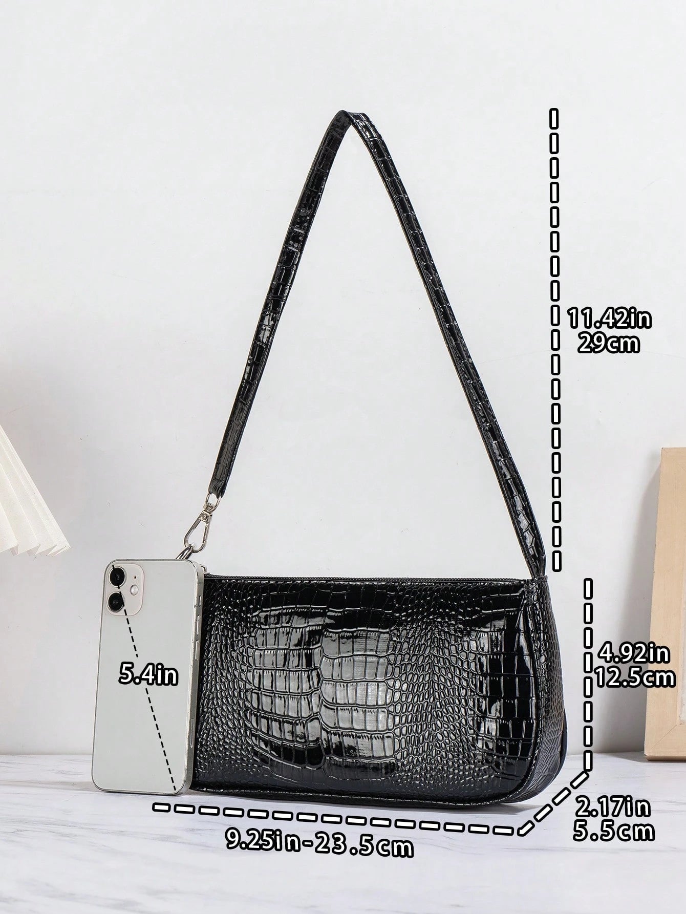 New Crocodile Embossed Women's Shoulder Bag, Underarm Bag, Casual Shopping Versatile Handbag