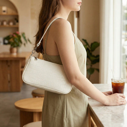 New Crocodile Embossed Women's Shoulder Bag, Underarm Bag, Casual Shopping Versatile Handbag