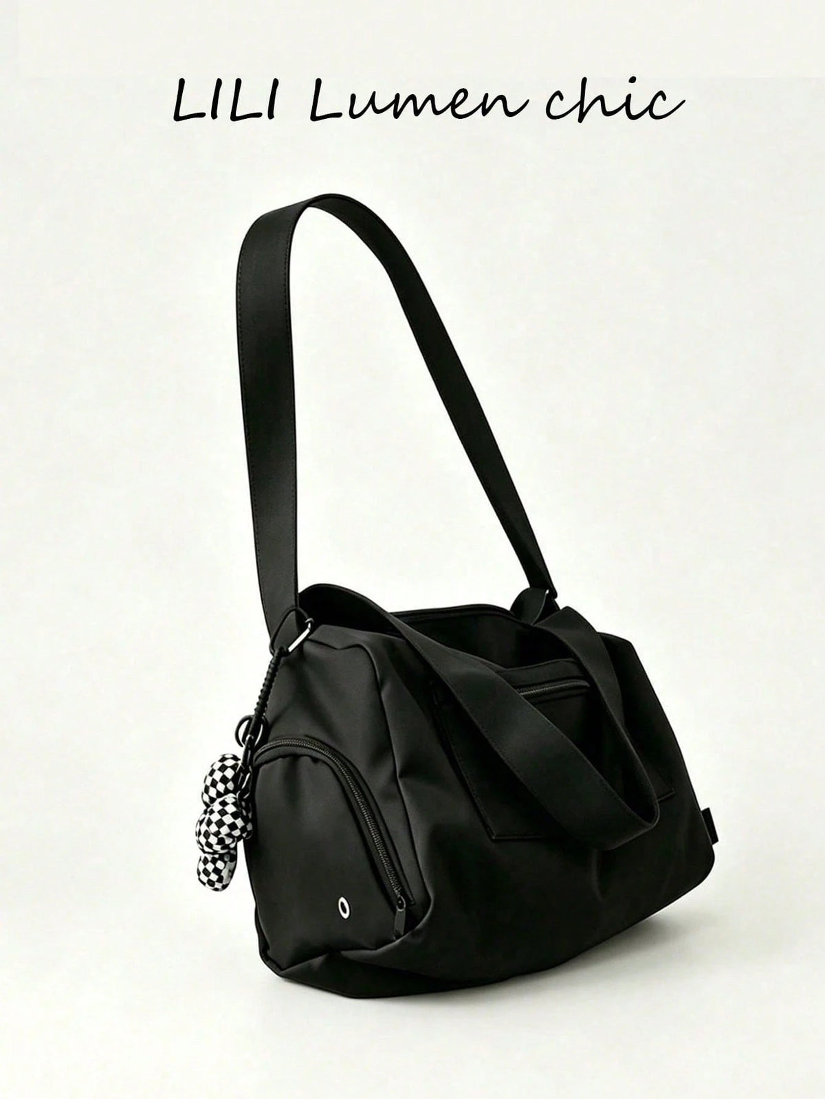 New Fashion Classic Solid Color, Large Capacity Multi-Pocket, With Earphone, Lightweight And Portable Design, One Shoulder Bag Suitable For Outdoor Travel And Short Trips, Bag Length 14.96in Width 8.6