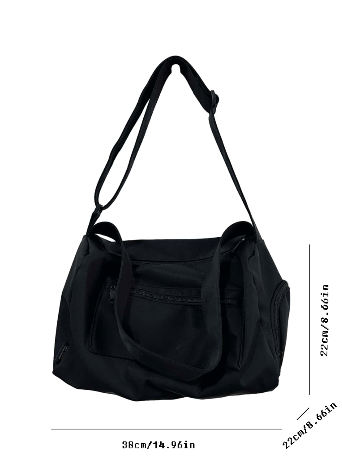 New Fashion Classic Solid Color, Large Capacity Multi-Pocket, With Earphone, Lightweight And Portable Design, One Shoulder Bag Suitable For Outdoor Travel And Short Trips, Bag Length 14.96in Width 8.6
