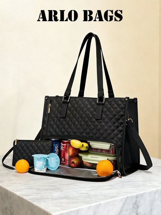 New Large Capacity Tote Bag Classic Multi-Color Insulated Bag Can Fit Laptop Mommy Bag Commuter Handbag Daily Fitness Lunch Bag Picnic Bag Waterproof Insulated Crossbody Bag