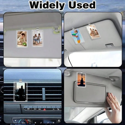 New Magnetic Anti-Drop Anti-Shatter Photo Clip For Car Sun Visor, 3.54in*2.36in, Universal Acrylic Refrigerator Magnet Transparent Magnetic Instant Camera Photo Frame, Car Sun Visor Photo Frame Clip