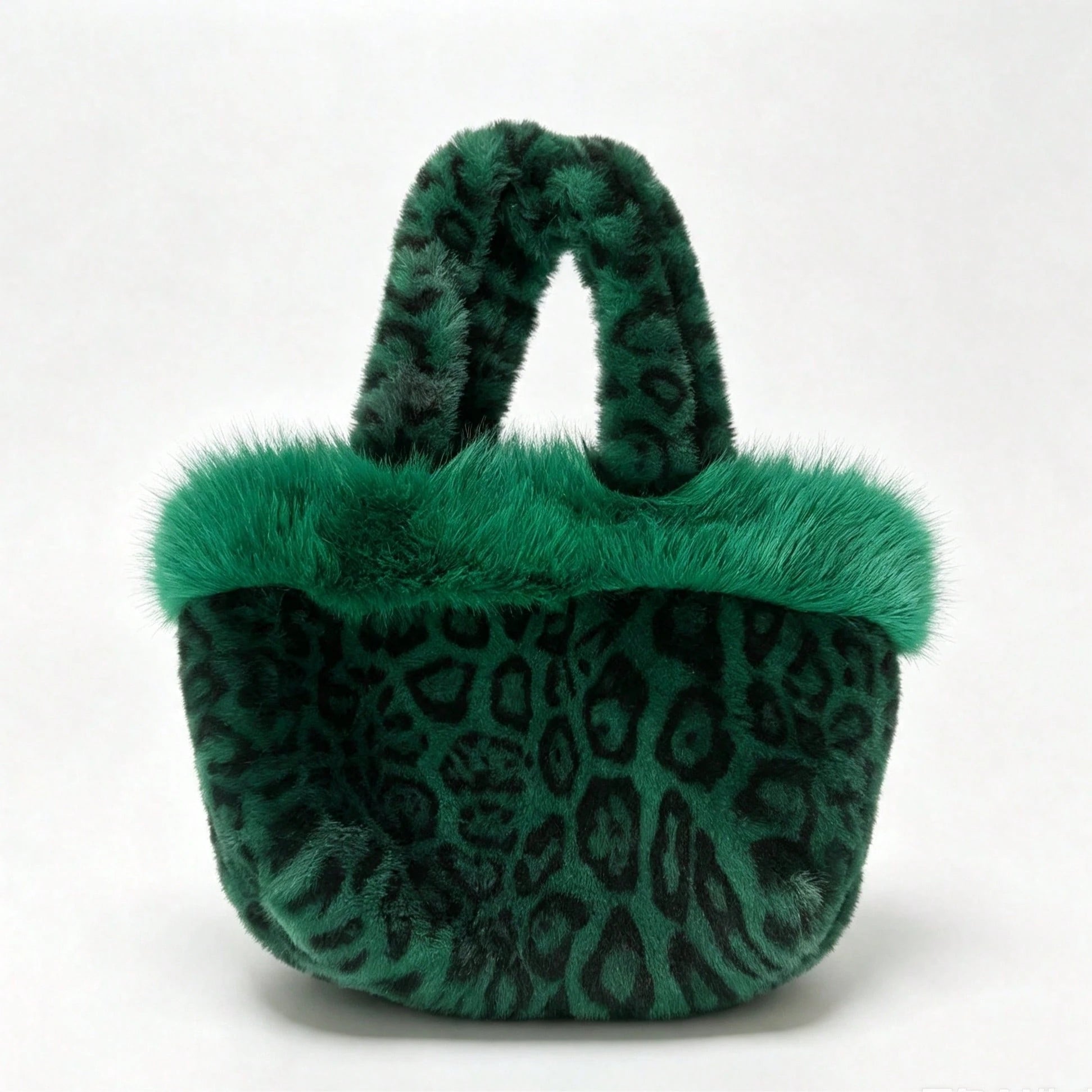 New Plush Leopard Print Handbag, Versatile Tote Bag, Fashionable Personalized Shoulder Bag For Girls