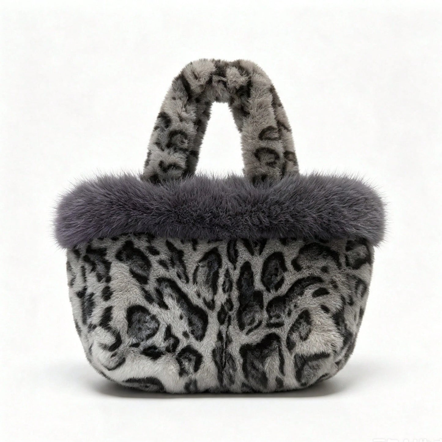 New Plush Leopard Print Handbag, Versatile Tote Bag, Fashionable Personalized Shoulder Bag For Girls