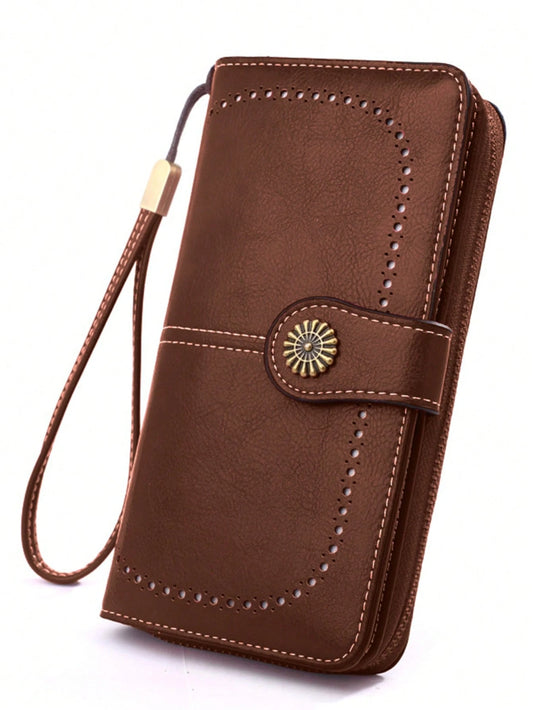New PU Leather Women's Wallet Long Casual Wallet With Large Capacity Coin Purse Card Holder Wrist Strap Clutch Bag Suitable For Daily Use Birthday Gift Back To School Gift Women's Gift For Women Walle