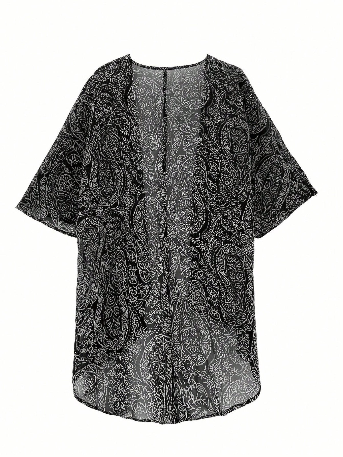 New Stylish & Elegant Paisley Print Blouse Spring Vacation Brown
