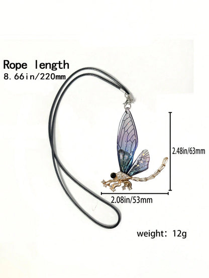 New Transparent Wing Metal Dragonfly Decorative Car Rearview Mirror Hanging Pendant