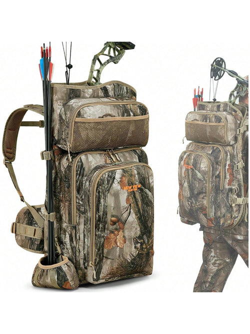 NEW VIEW Camo Bow Hunting Backpack For Men And Women, Saddle Hunting Back Pack With Bow Holder, Elk And Deer Hunting Bag