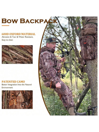 NEW VIEW Camo Bow Hunting Backpack For Men And Women, Saddle Hunting Back Pack With Bow Holder, Elk And Deer Hunting Bag