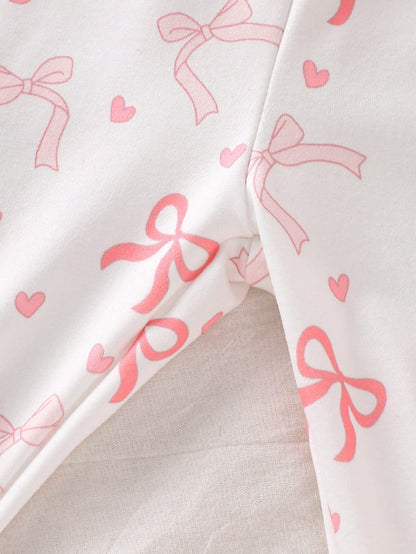 Newborn 4 Pieces Set Baby Girl Clothes Comfortable Soft And Breathable Infant Pants With Fun Cute Prints Must-Have Daily Wear Outings Apparel
