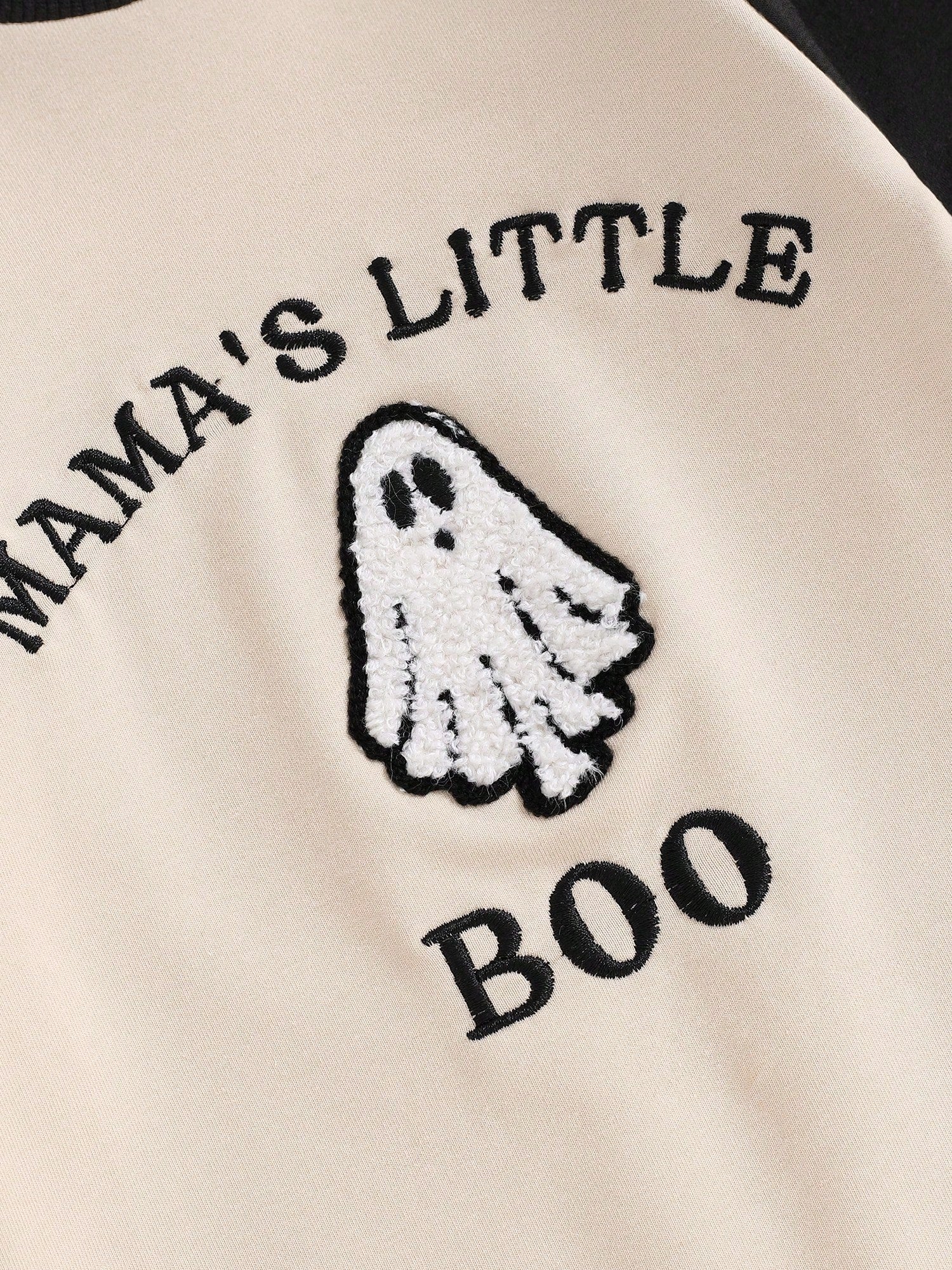 Newborn Baby Boy Halloween Outfit Mamas Little Boo Embroidery Romper Long Sleeve Ghost Bodysuit Jumpsuit 0-18M