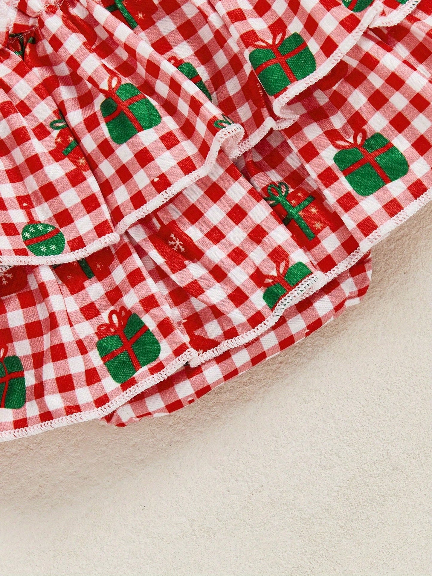 Newborn Baby Girl Christmas Outfit Short Sleeve Romper Bloomers Tutu Skirt Headband Socks Set My First Christmas Baby Girl Outfit